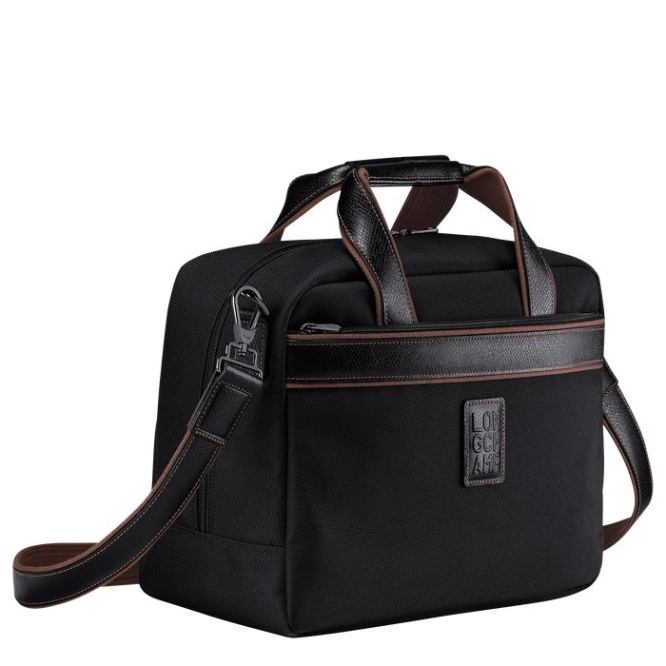 Black Longchamp Boxford Men's Travel Bags | US-9185BMD