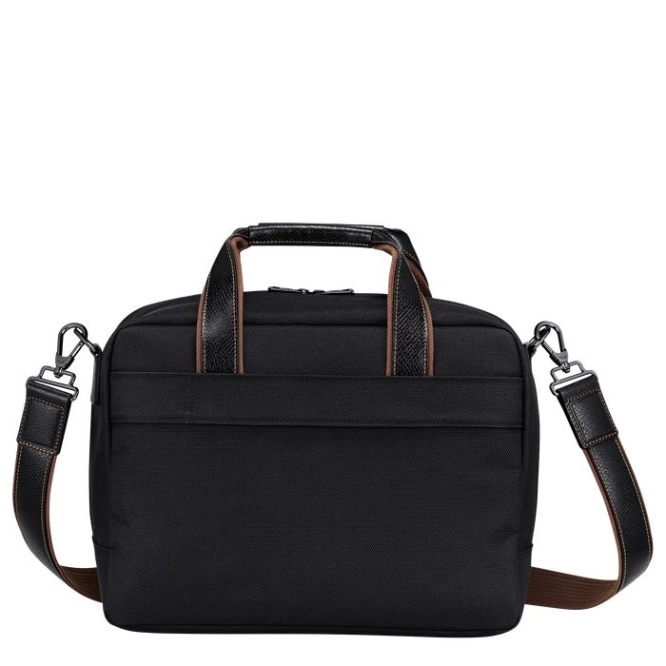 Black Longchamp Boxford Men's Travel Bags | US-9185BMD