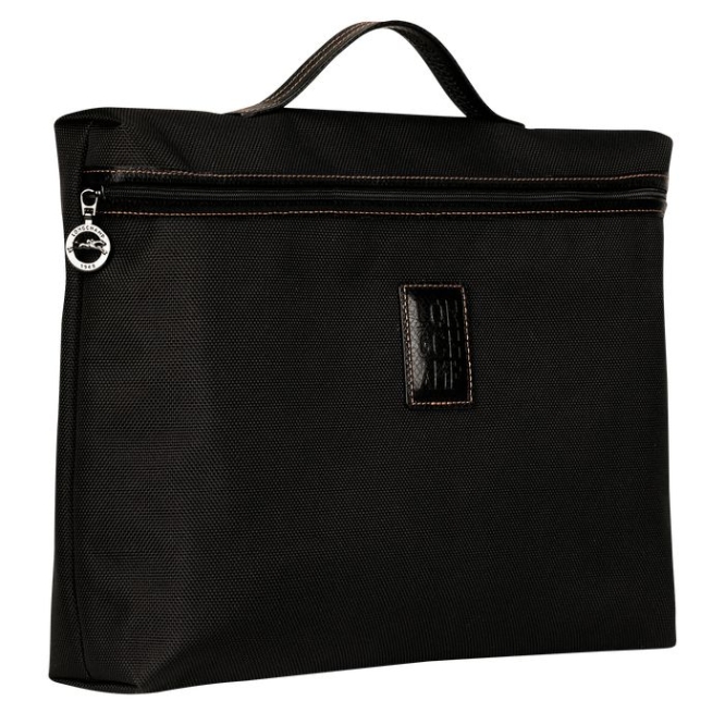 Black Longchamp Boxford S Men's Document Holders | US-1862HVR