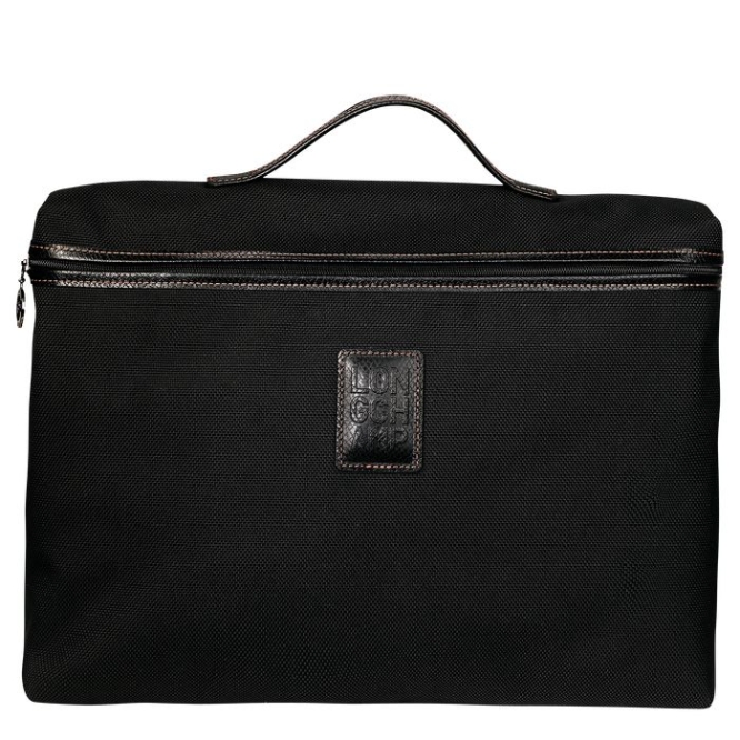 Black Longchamp Boxford S Men\'s Document Holders | US-1862HVR