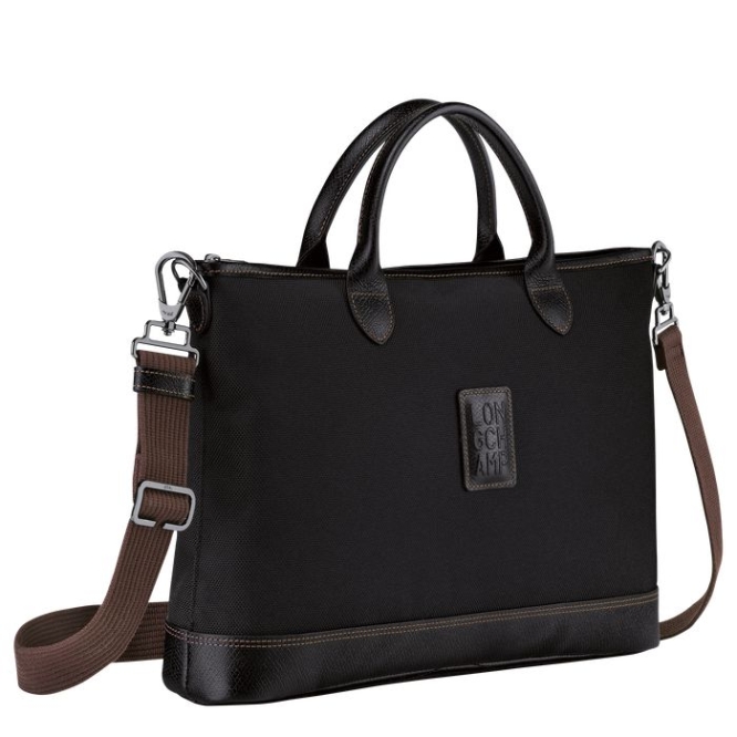 Black Longchamp Boxford S Women's Document Holders | US-7025EKZ