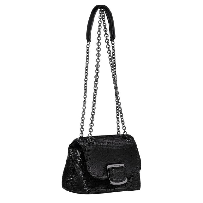 Black Longchamp Brioche Party XS Women's Crossbody Bags | US-5691RFH