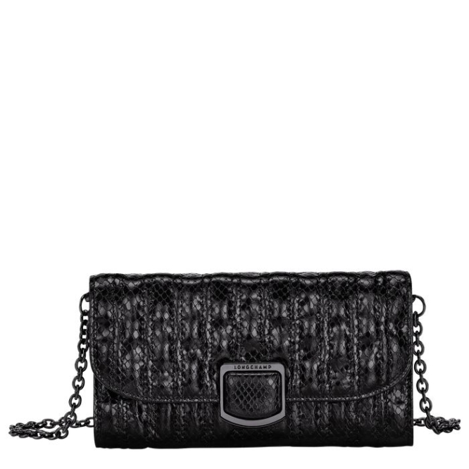 Black Longchamp Brioche Serpent Women\'s Wallets | US-0625VMW