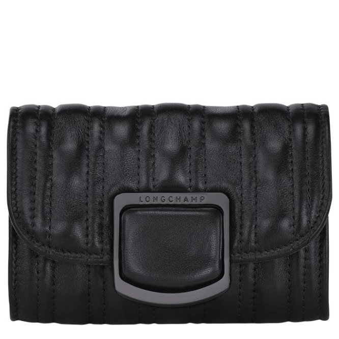 Black Longchamp Brioche Women\'s Cardholders & Coin Purses | US-1925ONP