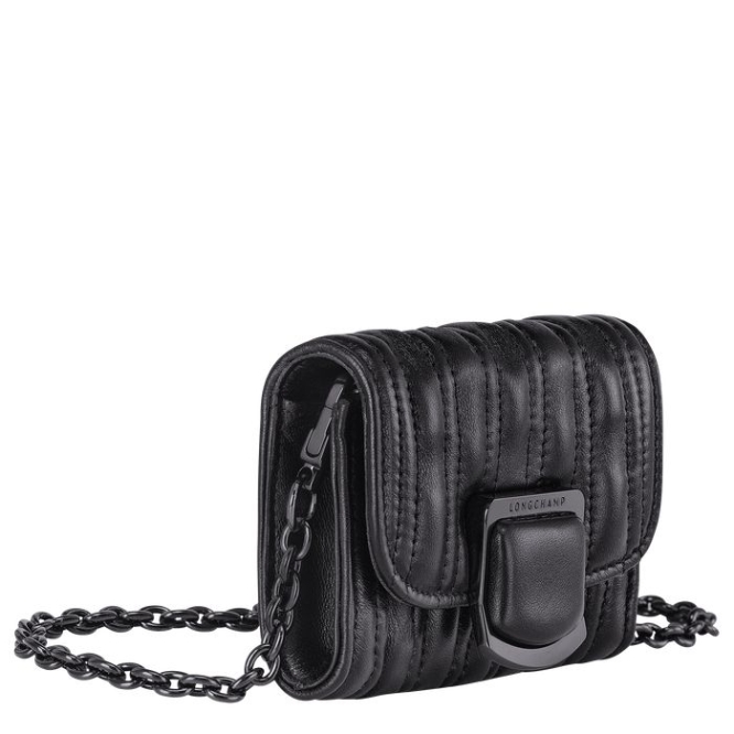 Black Longchamp Brioche Women's Wallets On Chain | US-4137JHO