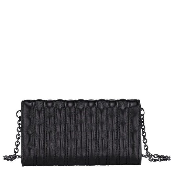 Black Longchamp Brioche Women's Wallets | US-7495JVQ