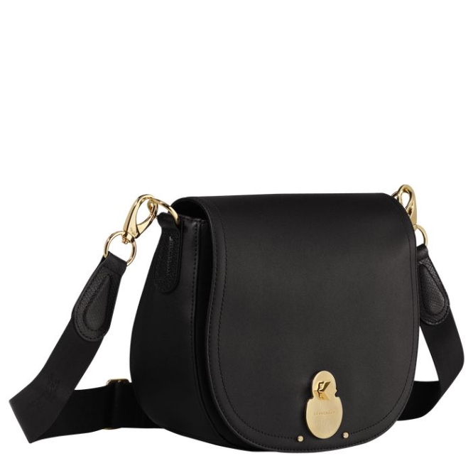 Black Longchamp Cavalcade M Women's Crossbody Bags | US-7390ODN