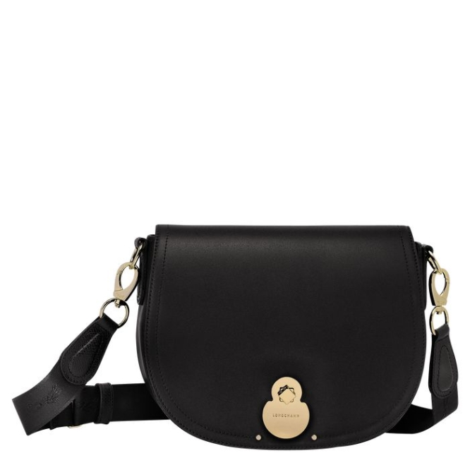 Black Longchamp Cavalcade M Women\'s Crossbody Bags | US-7390ODN