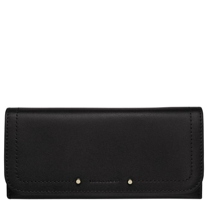 Black Longchamp Cavalcade Women\'s Wallets | US-9873QGW