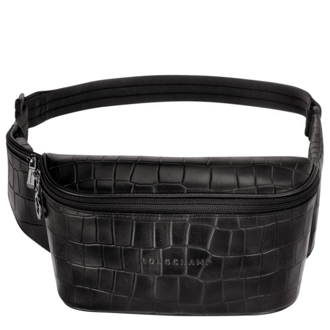 Black Longchamp Croco Block Men\'s Belt Bags | US-8231WDP