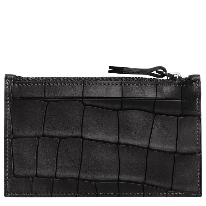 Black Longchamp Croco Block Men's Cardholders & Coin Purses | US-7195PQJ