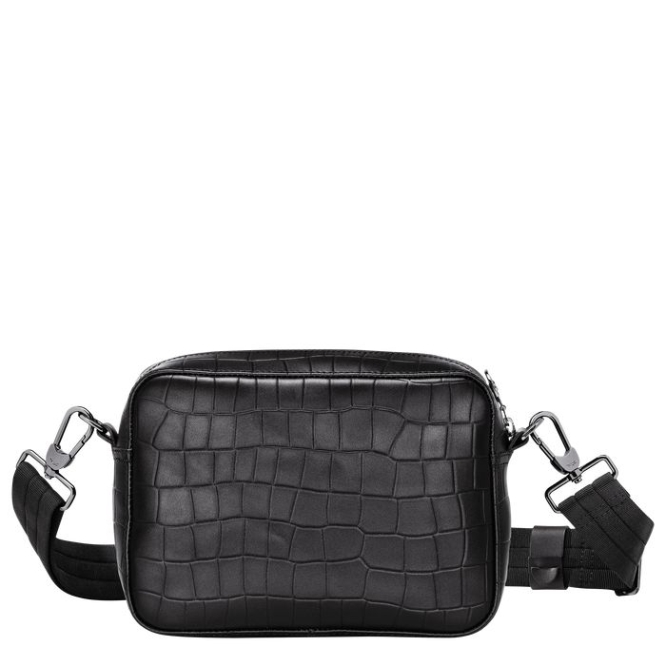 Black Longchamp Croco Block Men's Crossbody Bags | US-6095RED