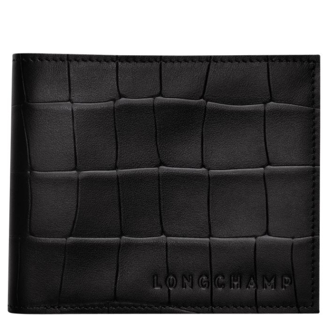 Black Longchamp Croco Block Men\'s Wallets | US-4680XAG