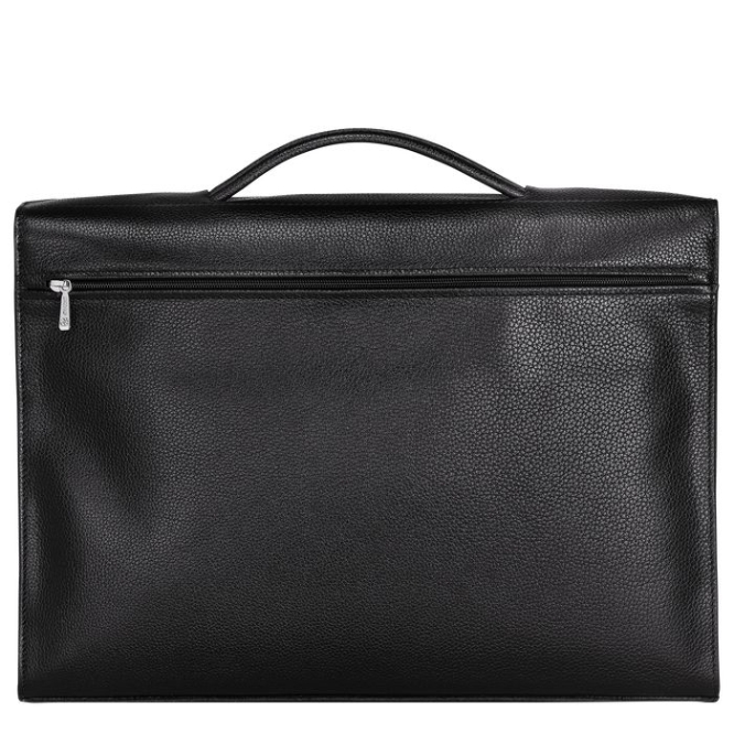 Black Longchamp Le Foulonné M Women's Document Holders | US-0918VYZ