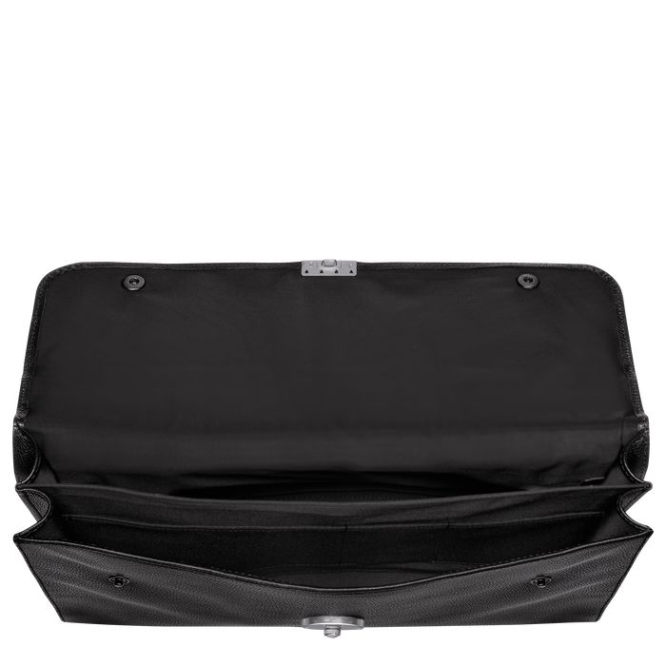 Black Longchamp Le Foulonné M Women's Document Holders | US-0918VYZ