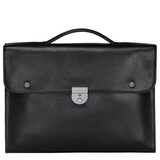 Black Longchamp Le Foulonné M Women\'s Document Holders | US-0918VYZ