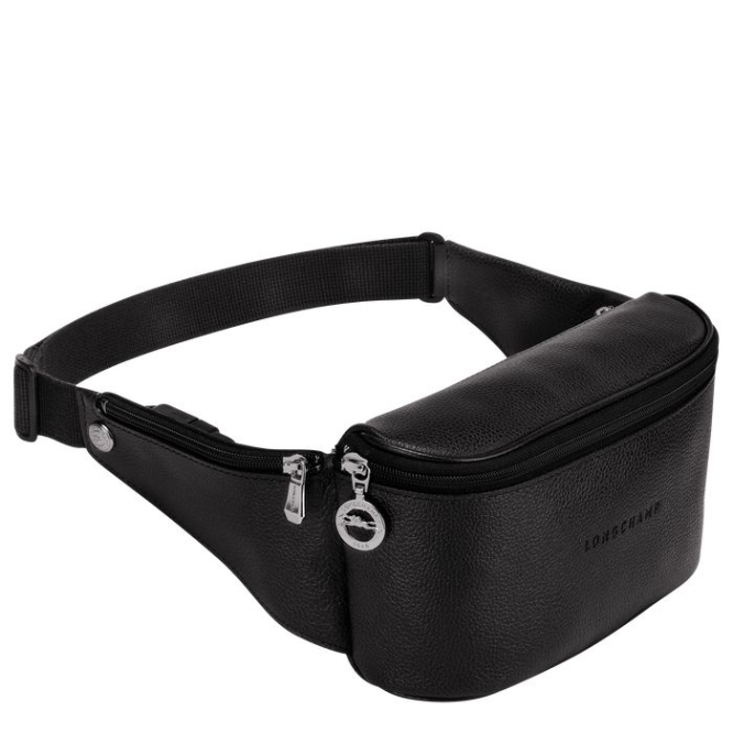 Black Longchamp Le Foulonné Men's Belt Bags | US-7592AMU