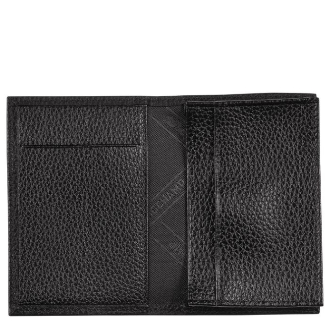 Black Longchamp Le Foulonné Men's Cardholders & Coin Purses | US-1063NHT