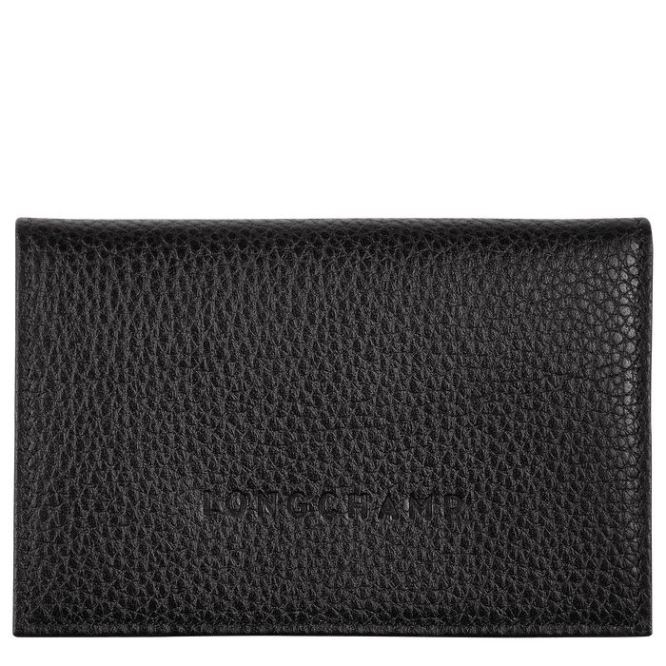 Black Longchamp Le Foulonné Men\'s Cardholders & Coin Purses | US-1063NHT