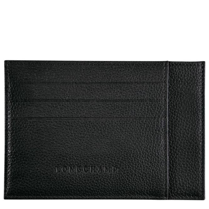 Black Longchamp Le Foulonné Men\'s Cardholders & Coin Purses | US-3481YXW