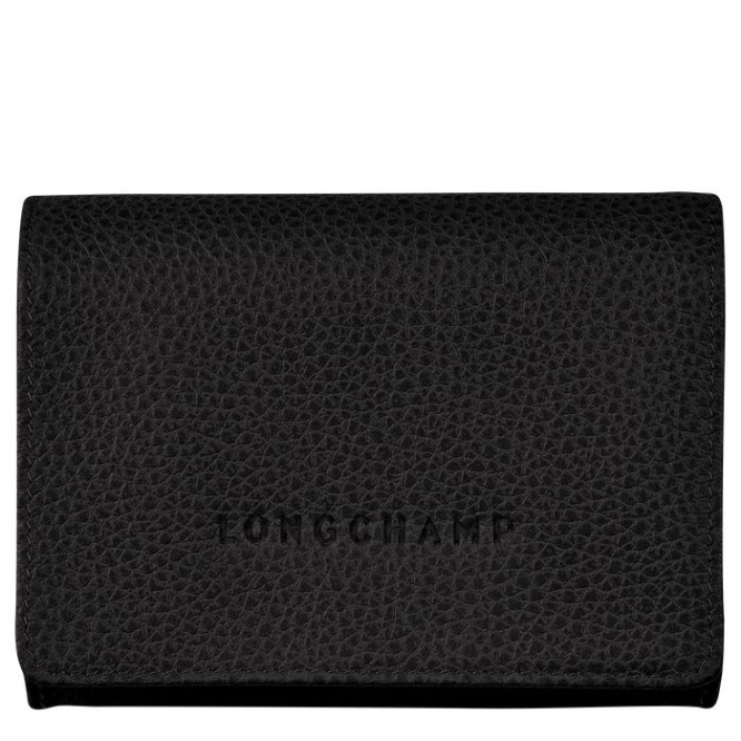 Black Longchamp Le Foulonné Men\'s Cardholders & Coin Purses | US-4215SVD