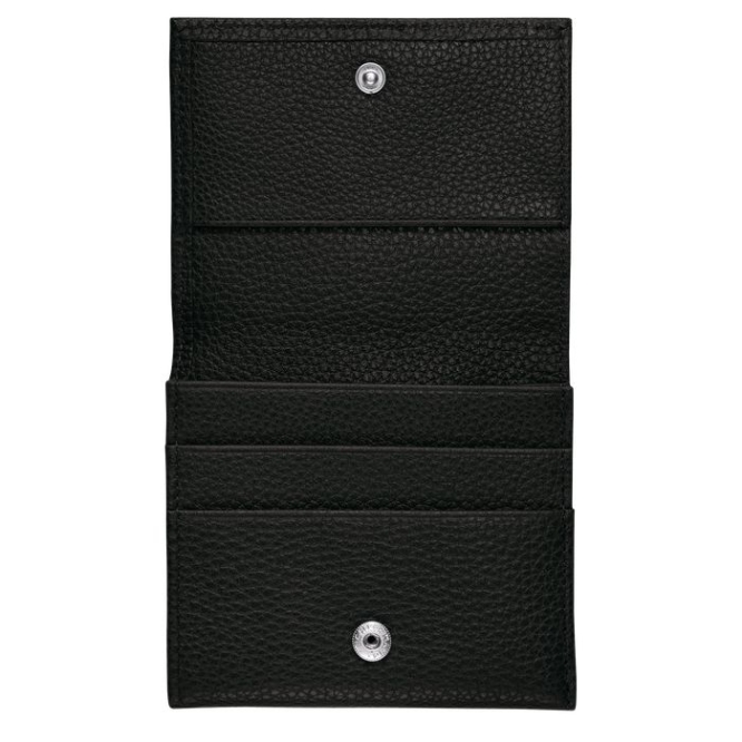 Black Longchamp Le Foulonné Men's Cardholders & Coin Purses | US-5938BDY