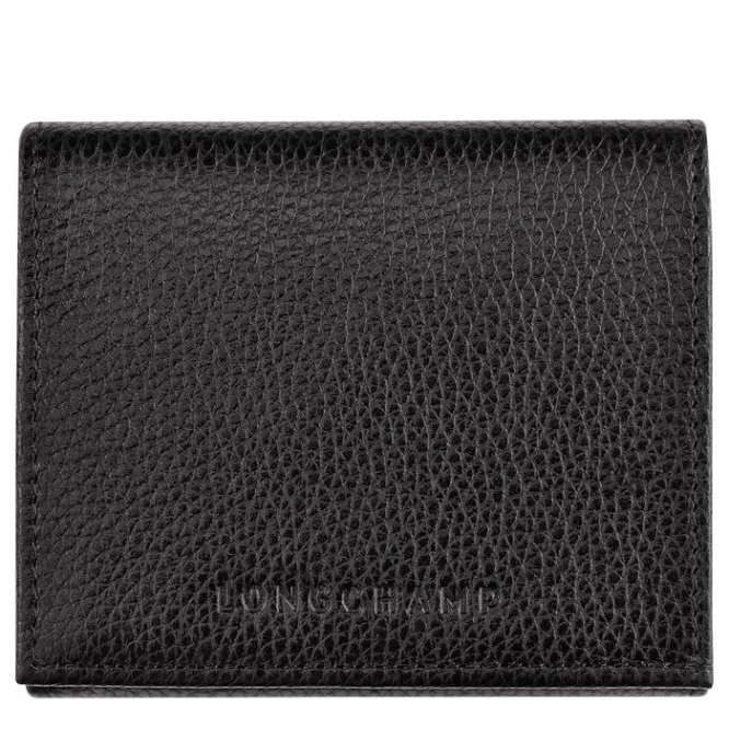 Black Longchamp Le Foulonné Men\'s Cardholders & Coin Purses | US-5938BDY