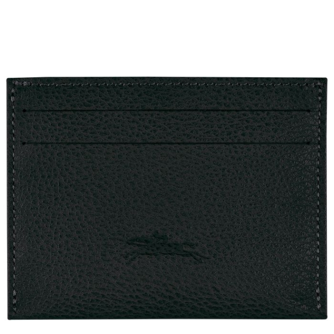 Black Longchamp Le Foulonné Men's Cardholders & Coin Purses | US-6375AOU