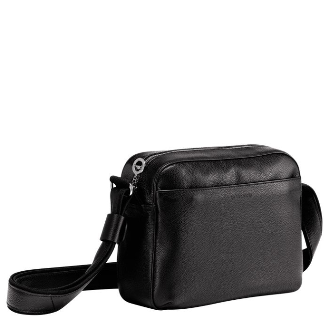 Black Longchamp Le Foulonné Men's Crossbody Bags | US-2135MIS