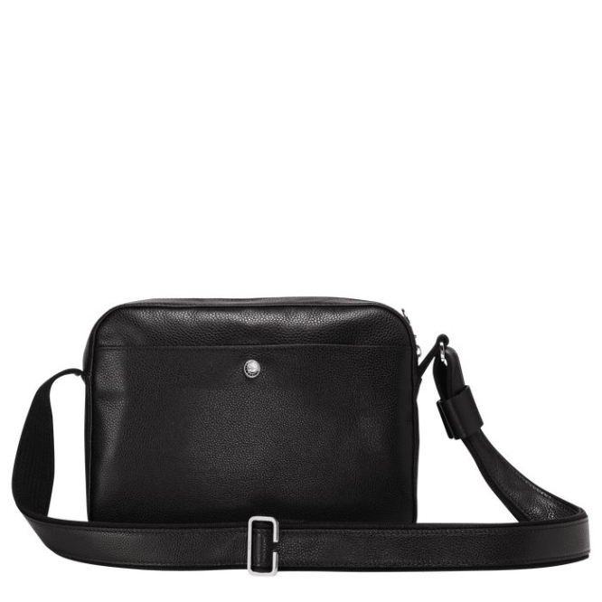 Black Longchamp Le Foulonné Men's Crossbody Bags | US-2135MIS