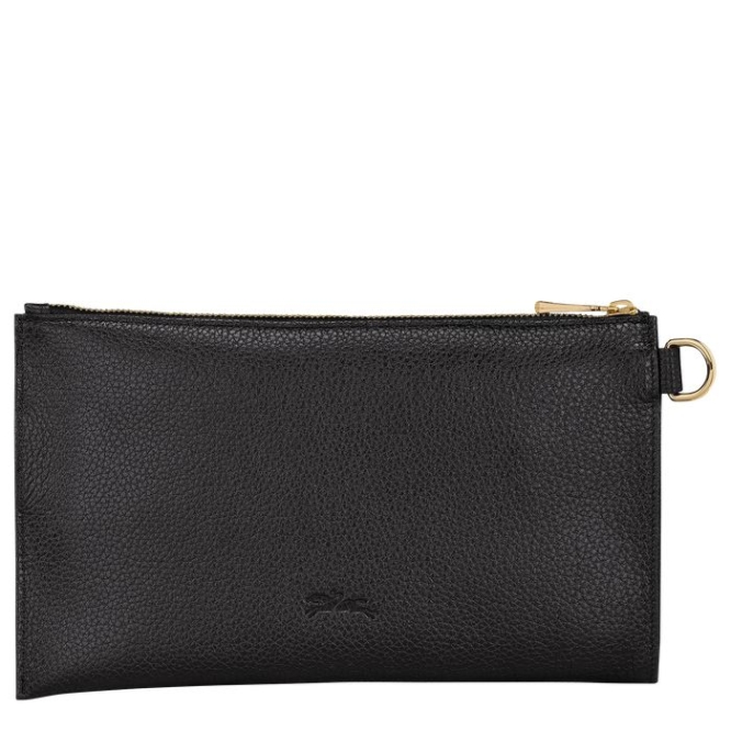 Black Longchamp Le Foulonné Men's Pouches & Cases | US-8967AQG