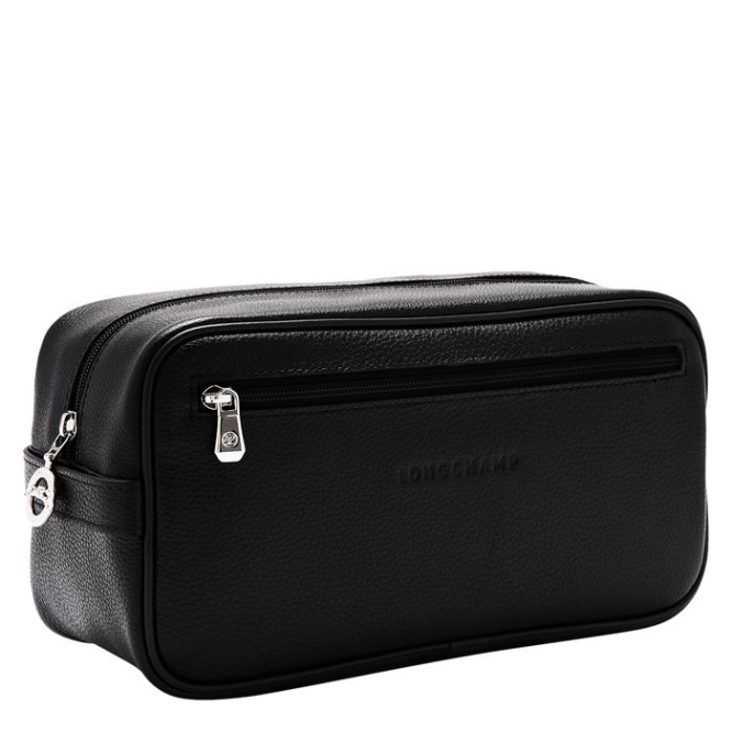 Black Longchamp Le Foulonné Men's Toiletry Bags | US-8629ZDG