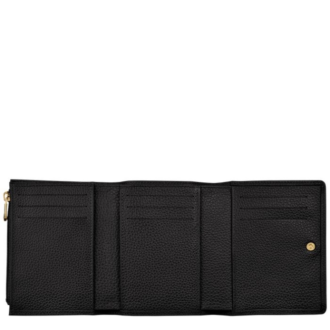 Black Longchamp Le Foulonné Men's Wallets | US-0962IHK