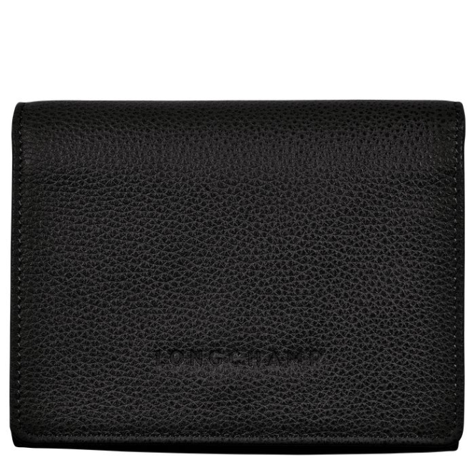 Black Longchamp Le Foulonné Men\'s Wallets | US-0962IHK