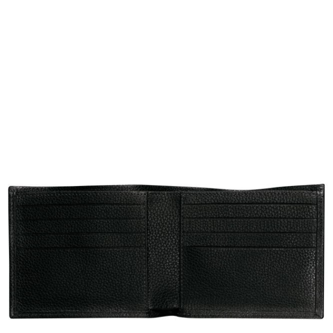 Black Longchamp Le Foulonné Men's Wallets | US-9438QGW