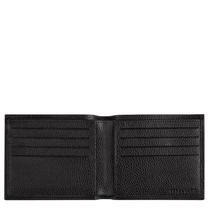 Black Longchamp Le Foulonné Men's Wallets | US-9438QGW