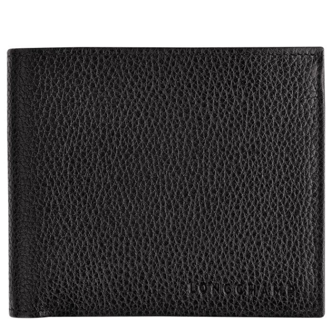 Black Longchamp Le Foulonné Men\'s Wallets | US-9438QGW