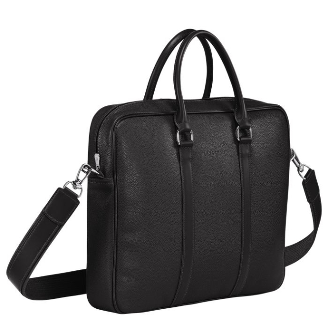 Black Longchamp Le Foulonné S Men's Document Holders | US-3287WIJ