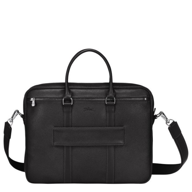 Black Longchamp Le Foulonné S Men's Document Holders | US-3287WIJ