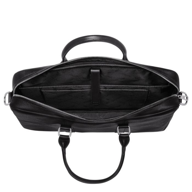 Black Longchamp Le Foulonné S Men's Document Holders | US-3287WIJ