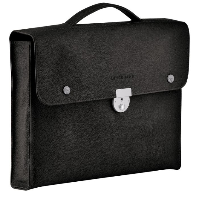 Black Longchamp Le Foulonné S Men's Document Holders | US-3857ERM