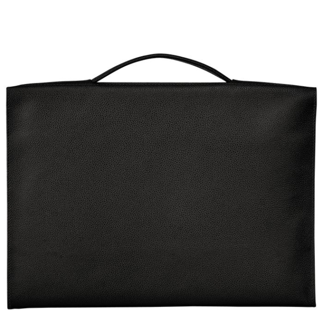 Black Longchamp Le Foulonné S Men's Document Holders | US-3857ERM