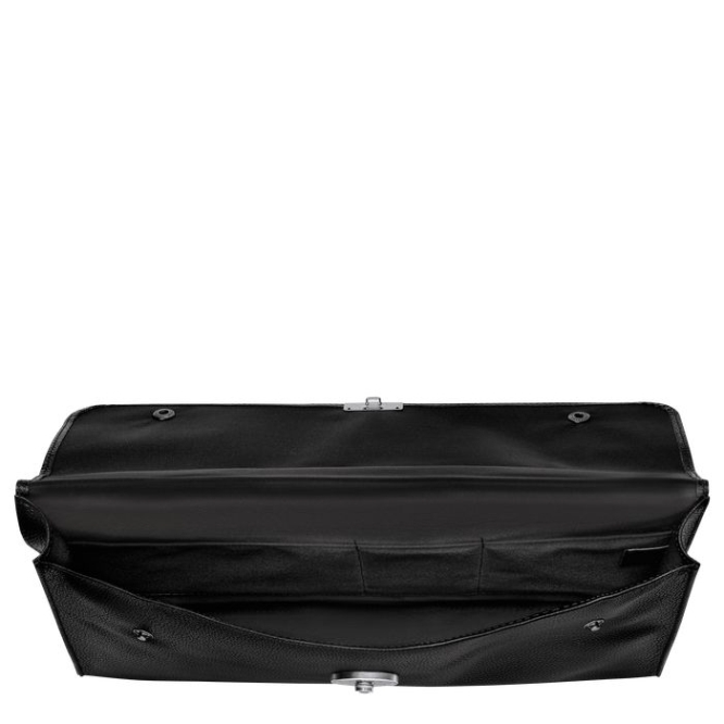 Black Longchamp Le Foulonné S Men's Document Holders | US-3857ERM