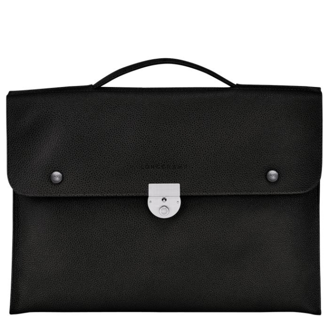 Black Longchamp Le Foulonné S Men\'s Document Holders | US-3857ERM