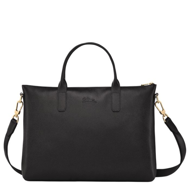 Black Longchamp Le Foulonné S Women's Document Holders | US-1098CVG