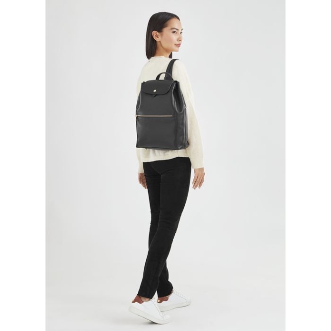 Black Longchamp Le Foulonné Women's Backpacks | US-8701PFI