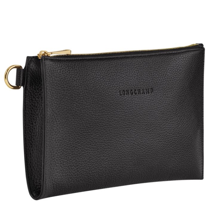 Black Longchamp Le Foulonné Women's Pouches & Cases | US-7320NSD