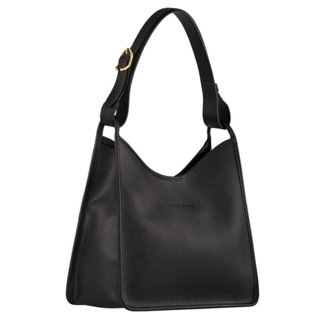 Black Longchamp Le Foulonné Women's Shoulder Bags | US-2416TFZ