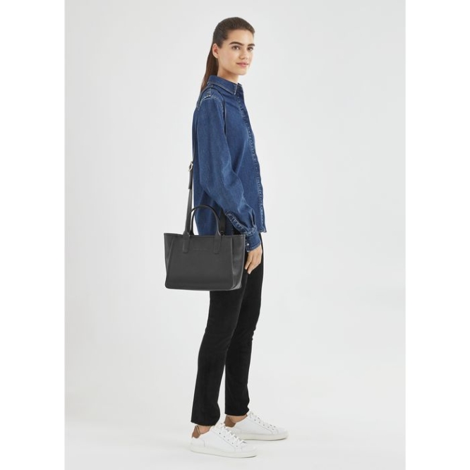 Black Longchamp Le Foulonné Women's Top-handle Bags | US-1763IZQ