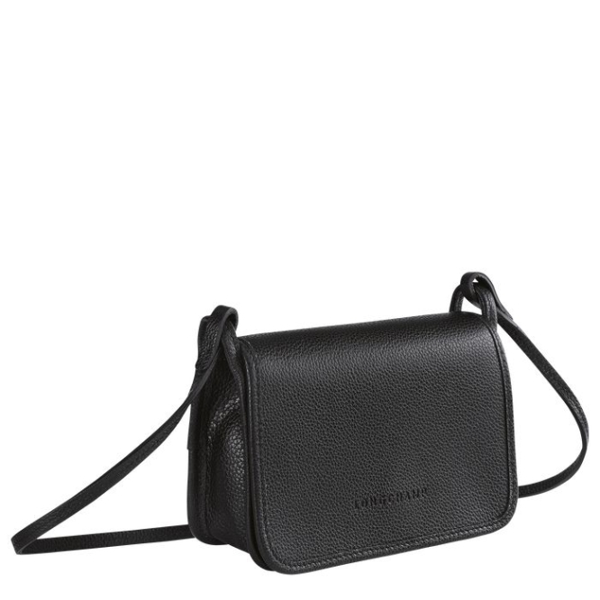 Black Longchamp Le Foulonné Women's Wallets On Chain | US-5724GBZ